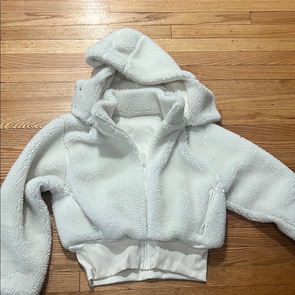 Cozy White Alo Fleece Jacket